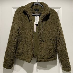 NWT Olive Teddy Jacket